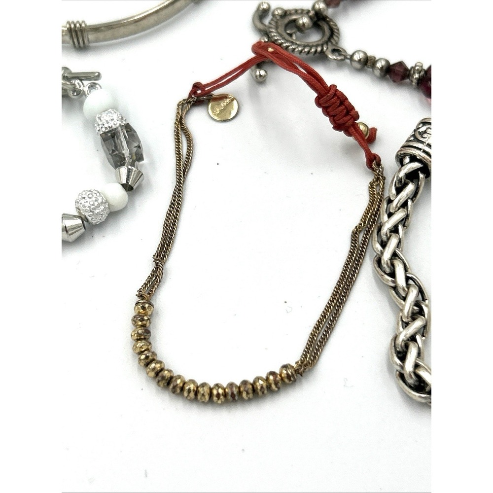 Lot of 10 bracelets Chain stretch Beaded Silver tone Several Vintage - Picture 11 of 13